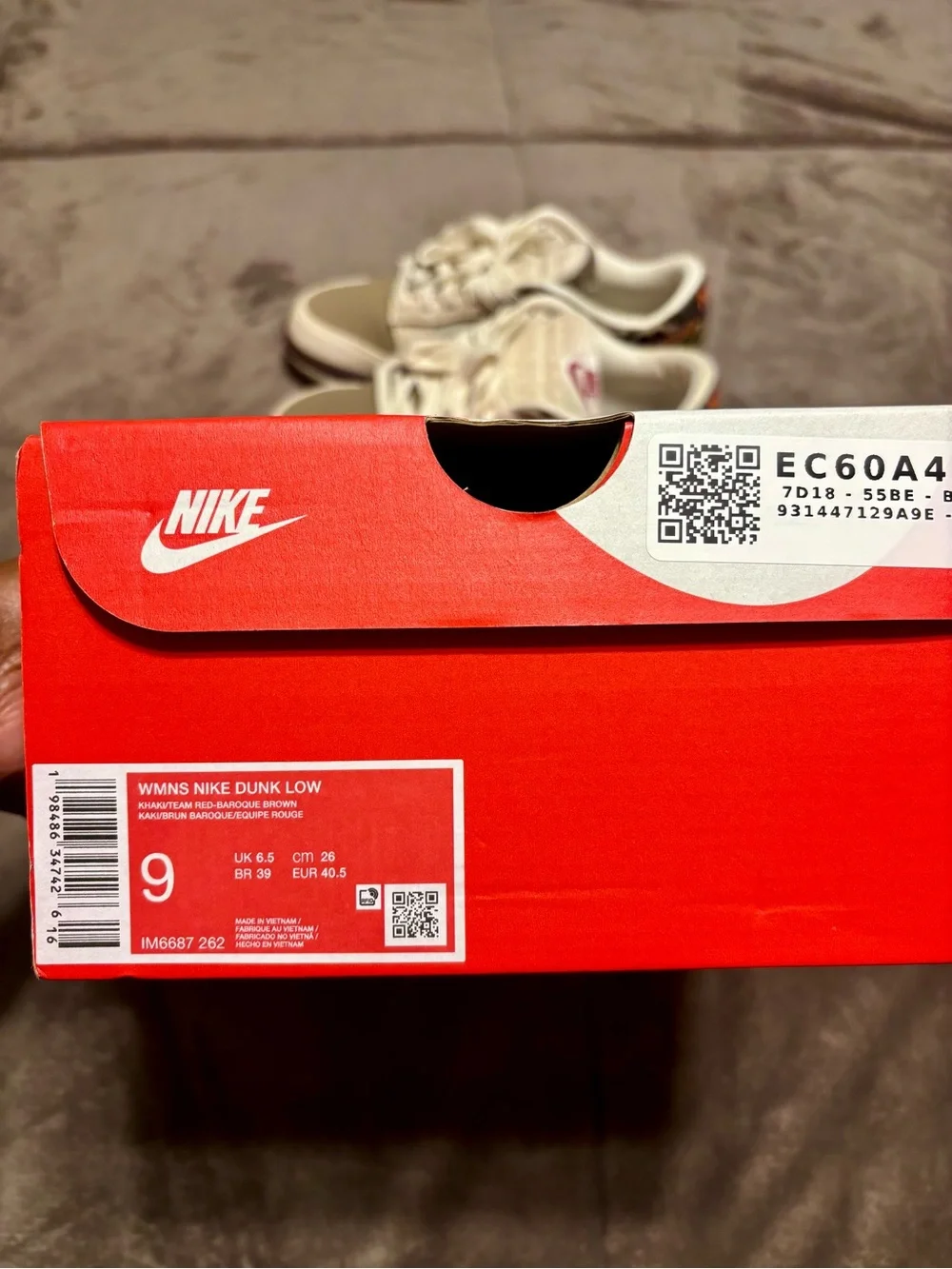2025 Nike Dunk Low ‘Khaki Team Red’ with Leopard Accent
